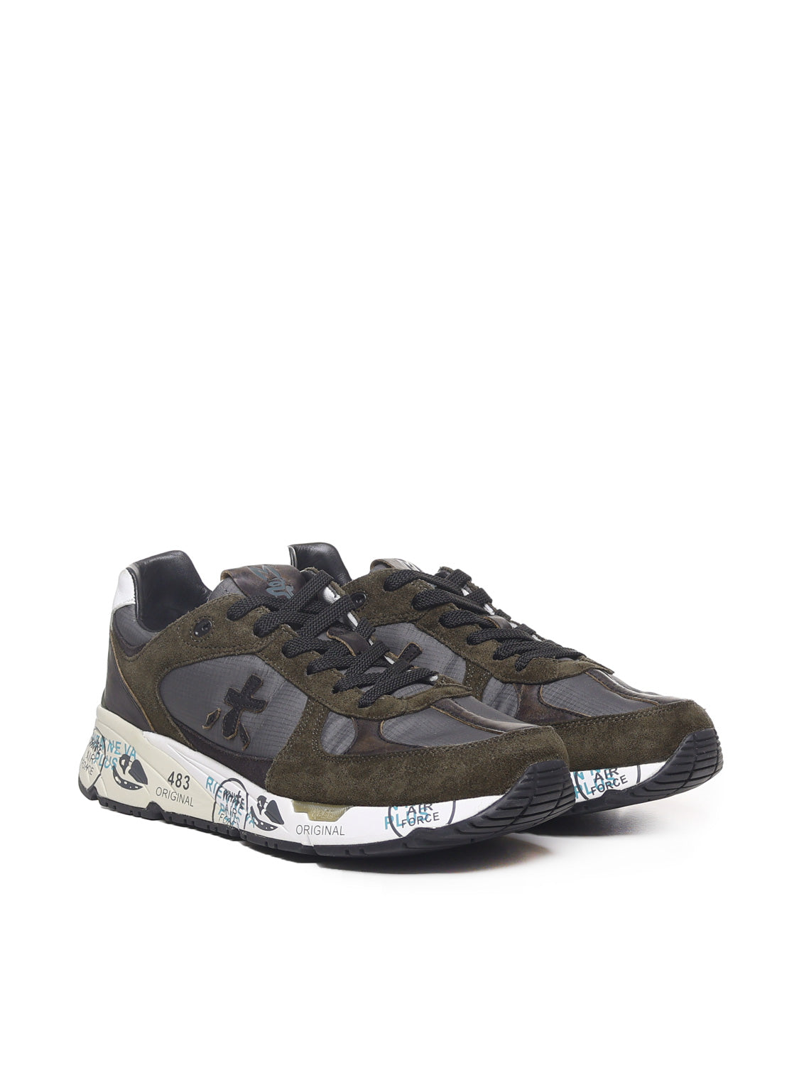 Premiata Sneakers Grey Pelle Poliammide
