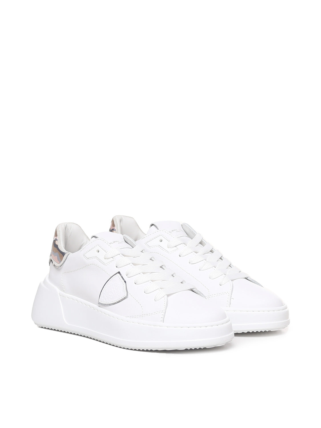 Philippe Model Sneakers White, Pink Camouflage Calfskin