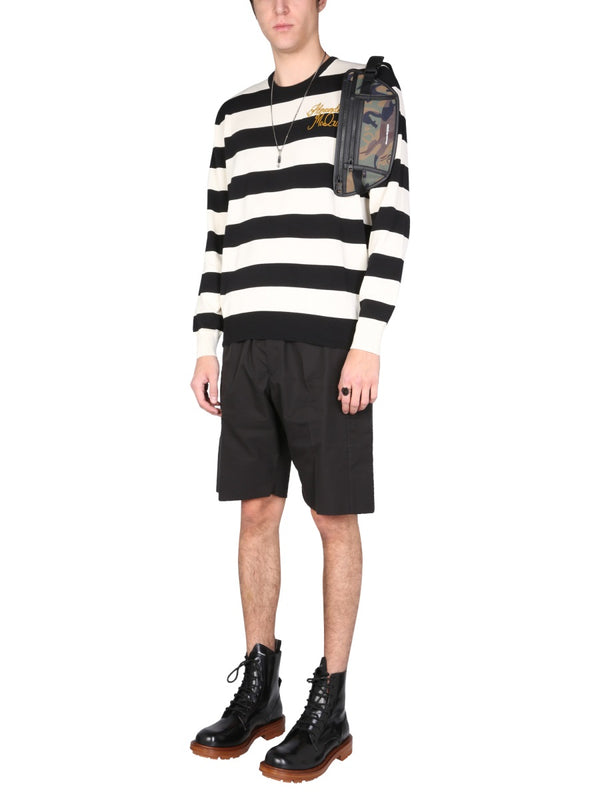 Gabardine Bermuda Shorts Black Cotton