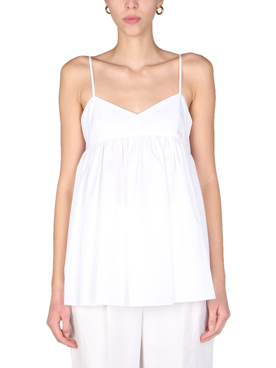 Poplin Top White Cotton Tops
