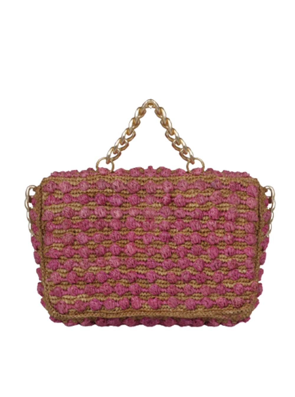 Ash Womans Rose Marief Pink Rafia Crossbody Bag Viscose