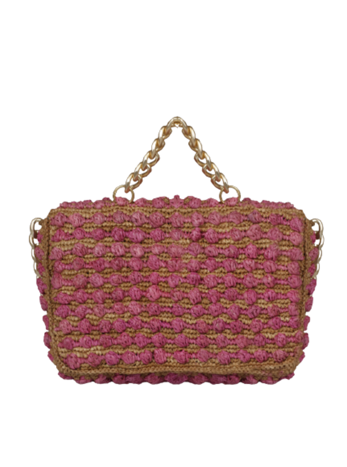 Ash Womans Rose Marief Pink Rafia Crossbody Bag Viscose