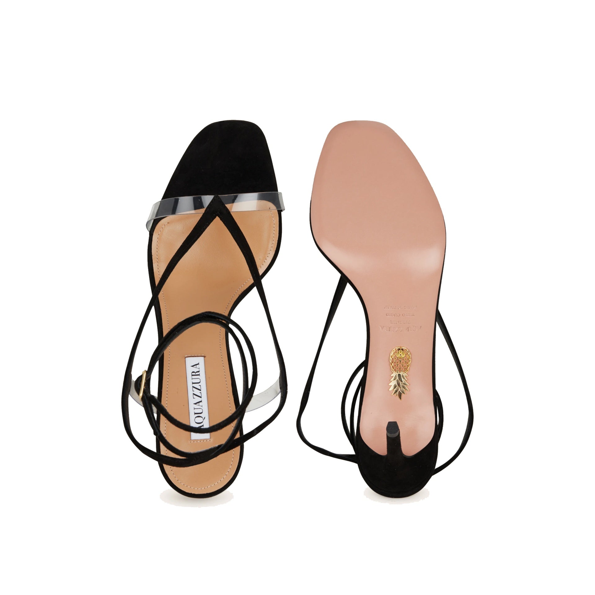 Aquazzura Illusion Slingback Pumps Black Calf Leather