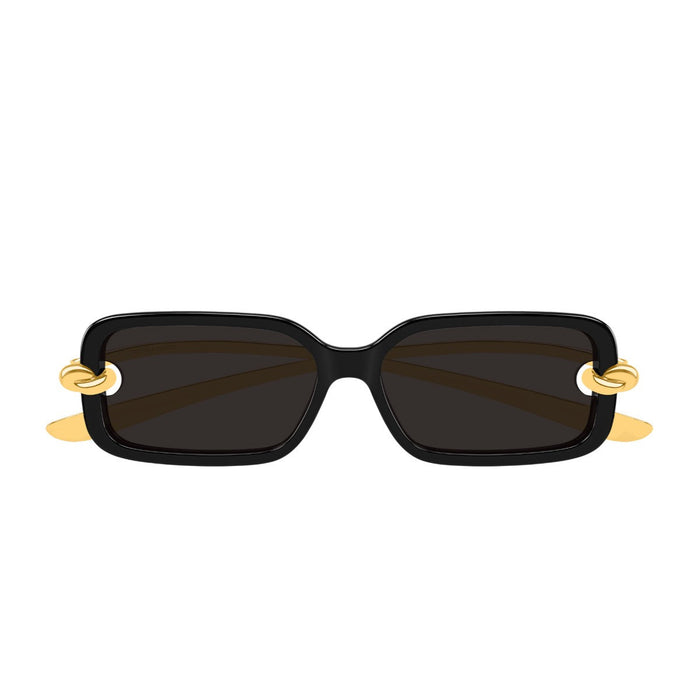 Bottega Veneta Bv1439s Linea Signature Icons Black / Gold Grey Bio-iniettato/metallo Sunglasses