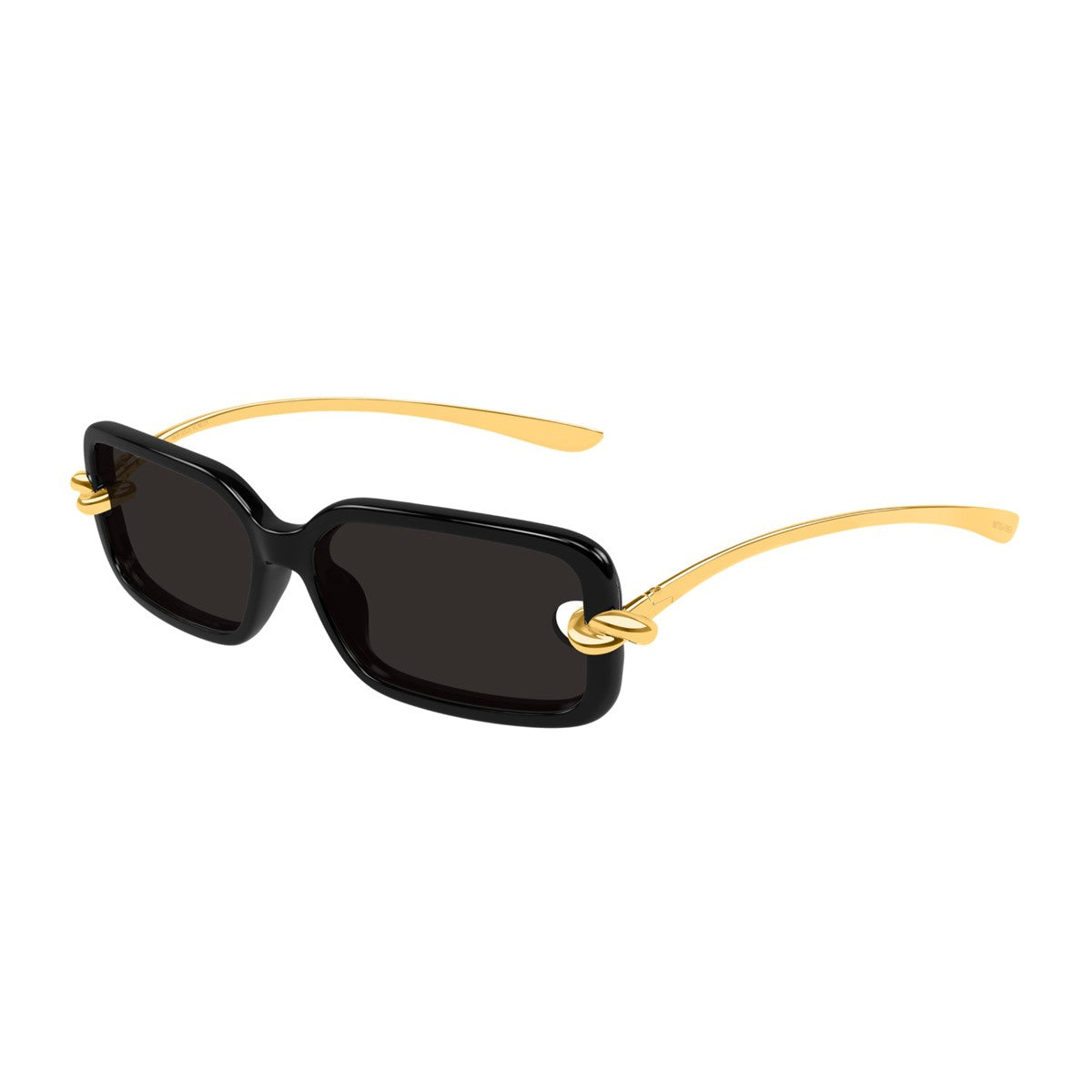 Bottega Veneta Bv1439s Linea Signature Icons Black / Gold Grey Bio-iniettato/metallo Sunglasses