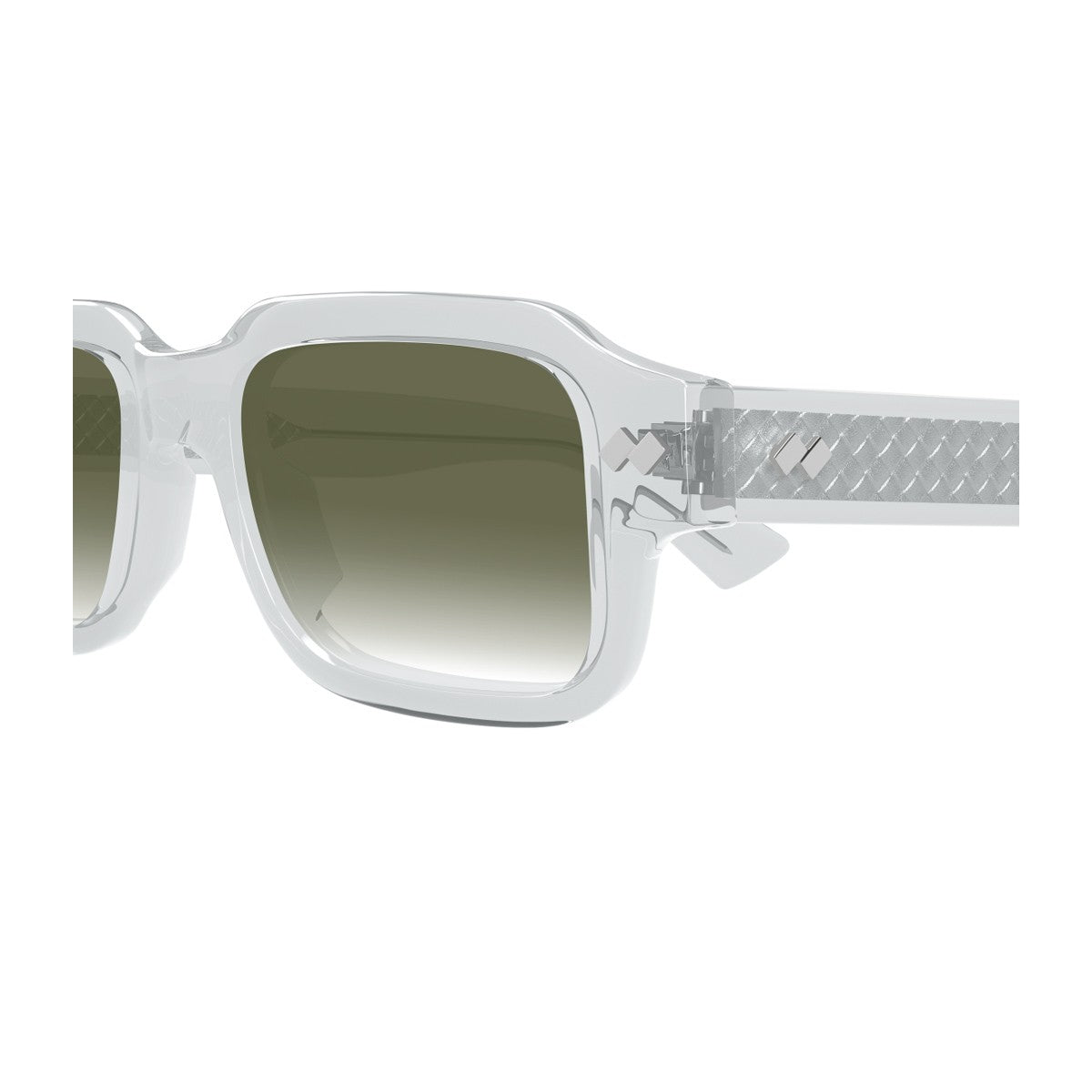 Bottega Veneta Bv1442s Linea Intrecciato Transparent Grey Acetato Riciclato Sunglasses
