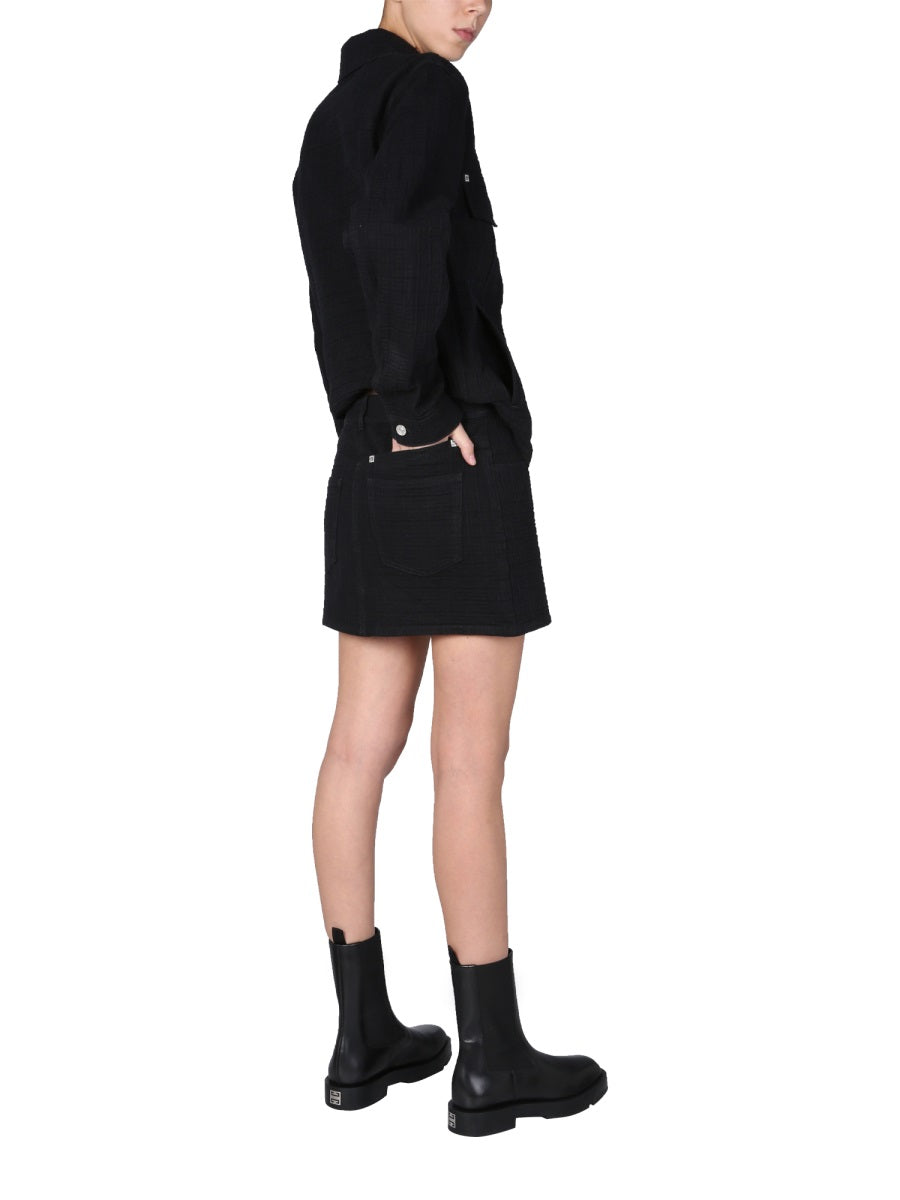 4g Jacquard Skirt Black Cotton