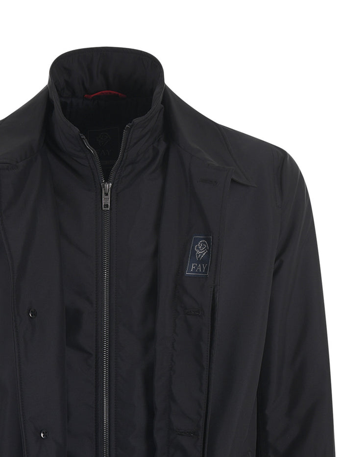 Fay Coats Black Nylon