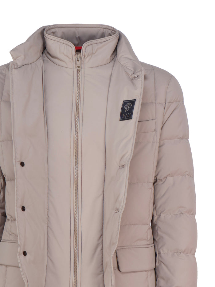 Fay Coats Light Khaki Polyamide
