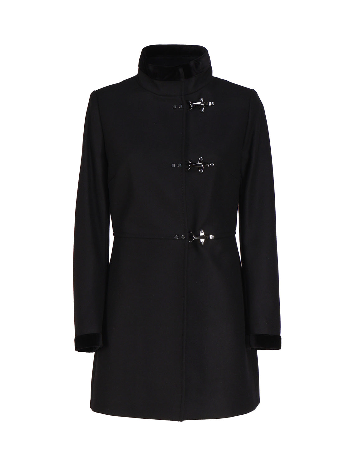 Fay Coats Black Virgin Wool Polyamide