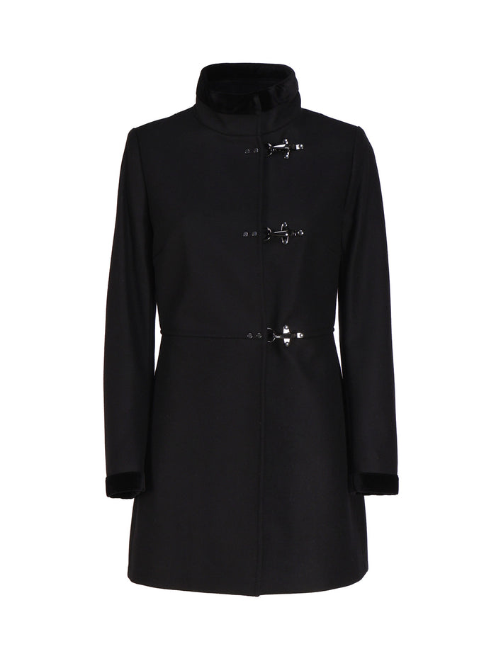 Fay Coats Black Virgin Wool Polyamide