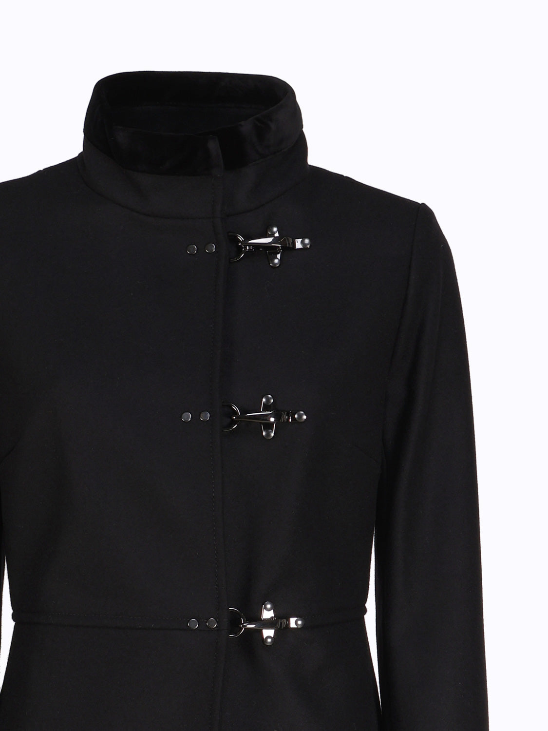 Fay Coats Black Virgin Wool Polyamide