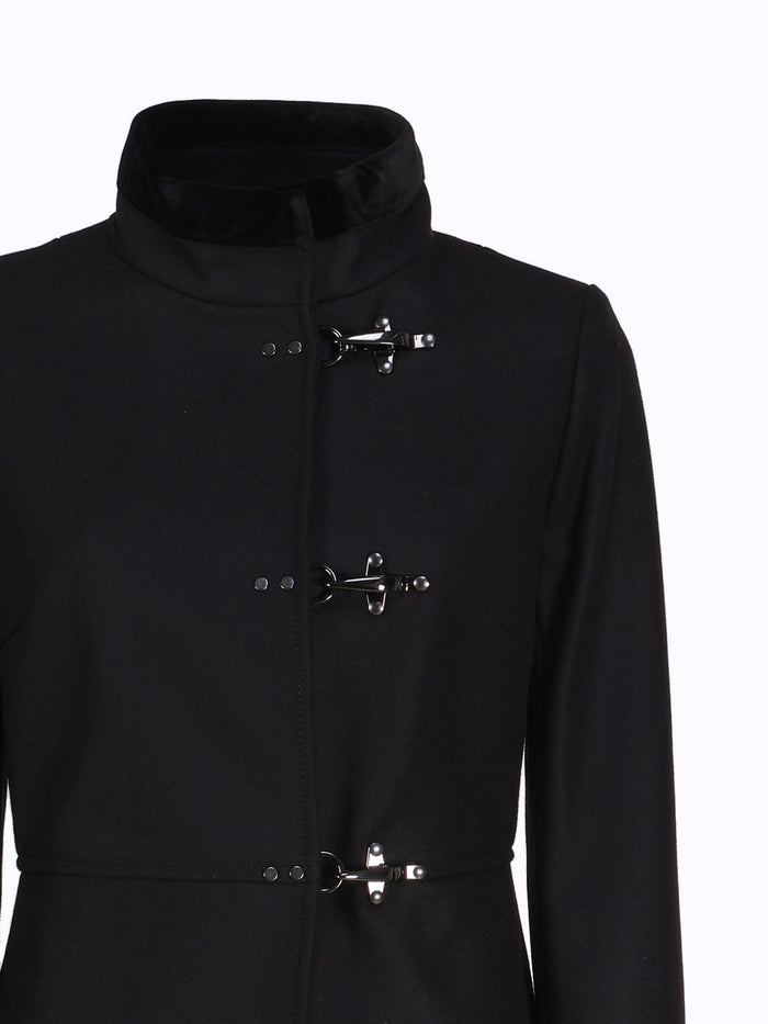 Fay Coats Black Virgin Wool Polyamide