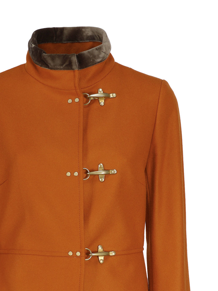 Fay Coats Orange Virgin Wool Polyamide