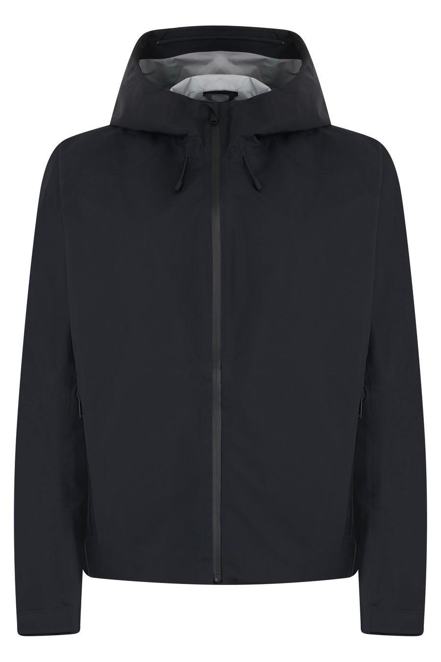 Hooded Jacket Black Polyester Trench & Raincoats