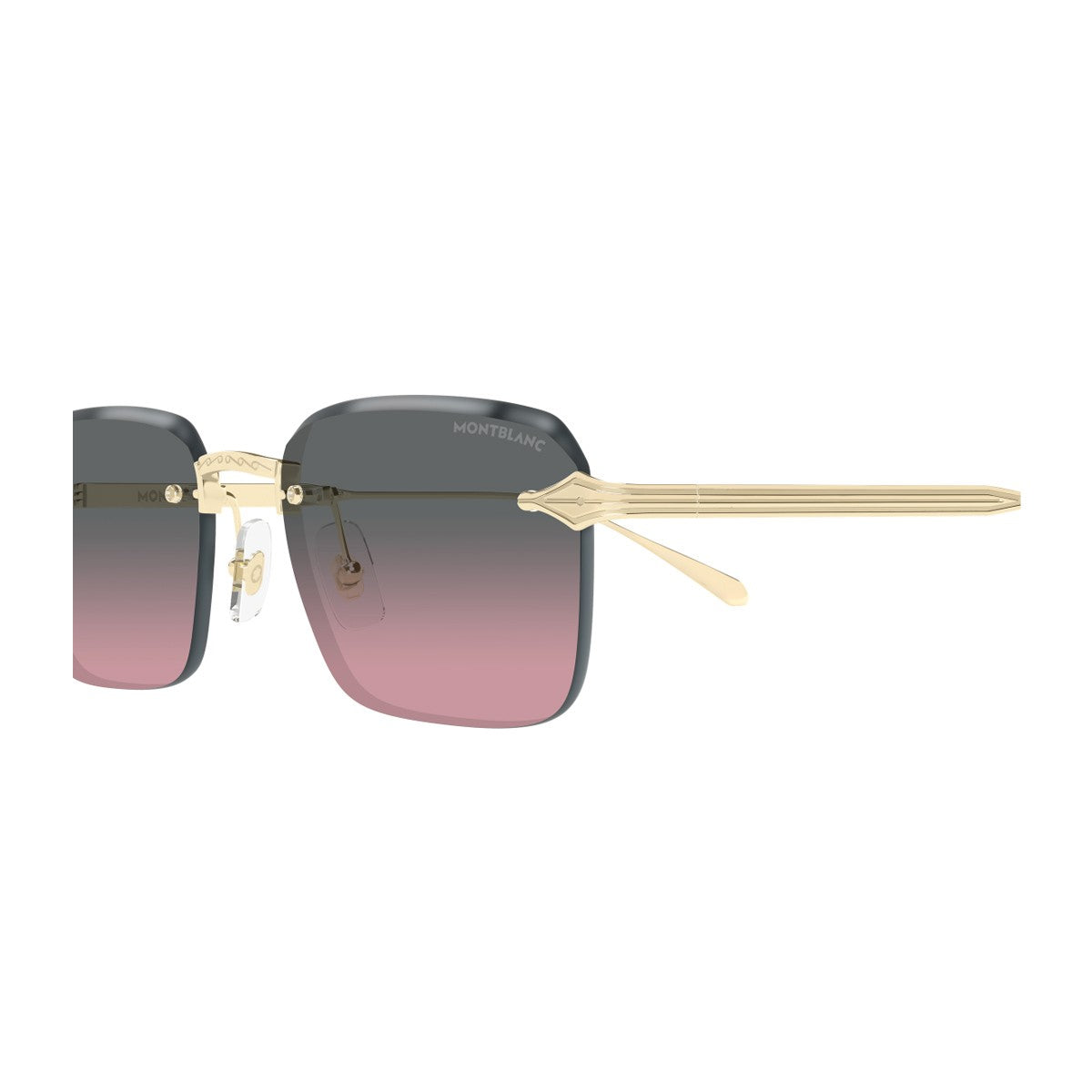 Montblanc Mb0456s Linea Nib Gold Metallo Sunglasses