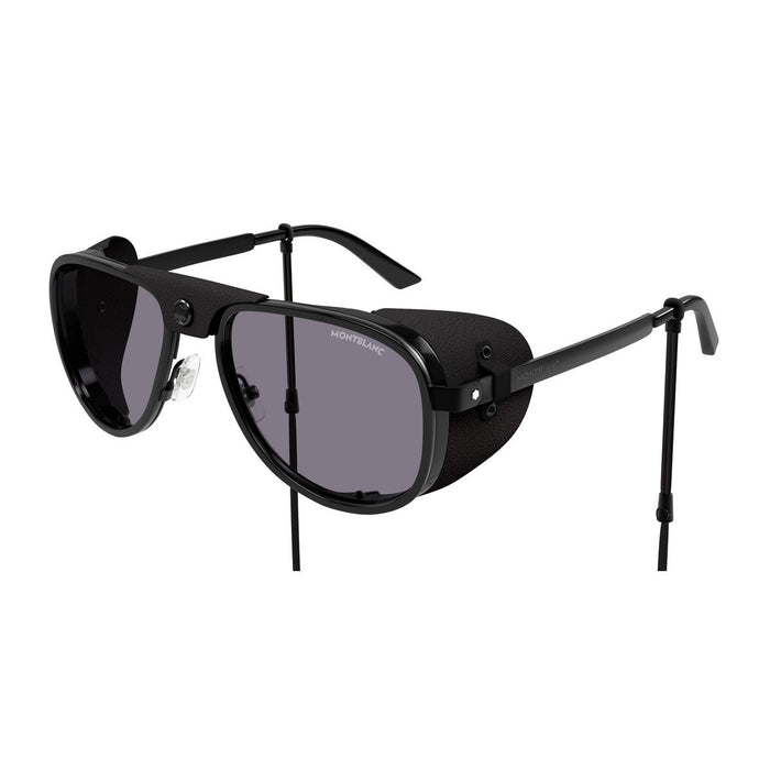 Montblanc Mb0455s Linea Extreme Black Matte Metallo/ Pelle Sunglasses