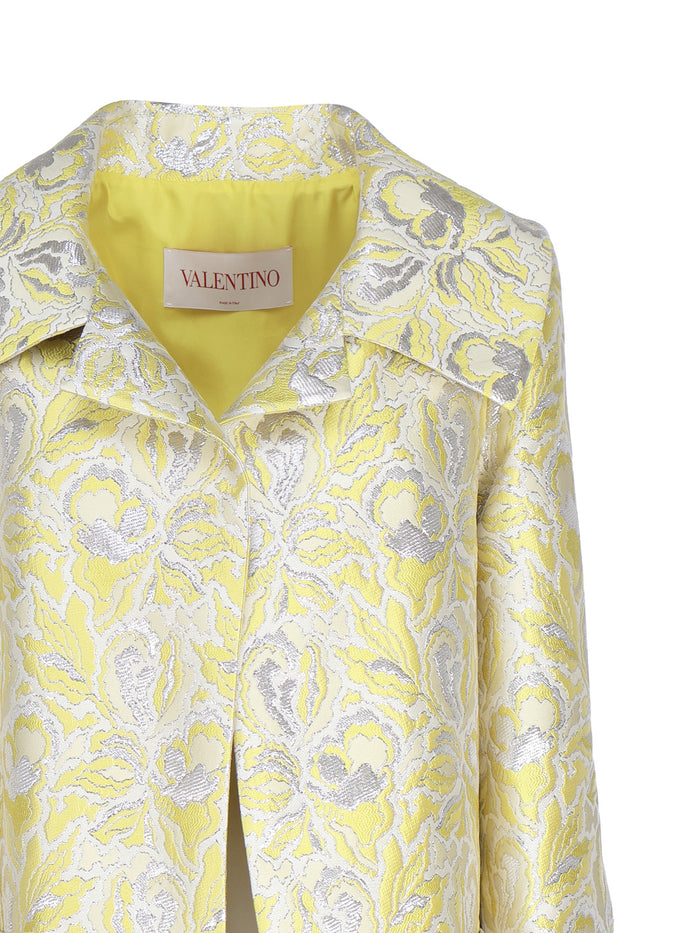 Valentino Garavani Coats Yellow, Silver Polyester