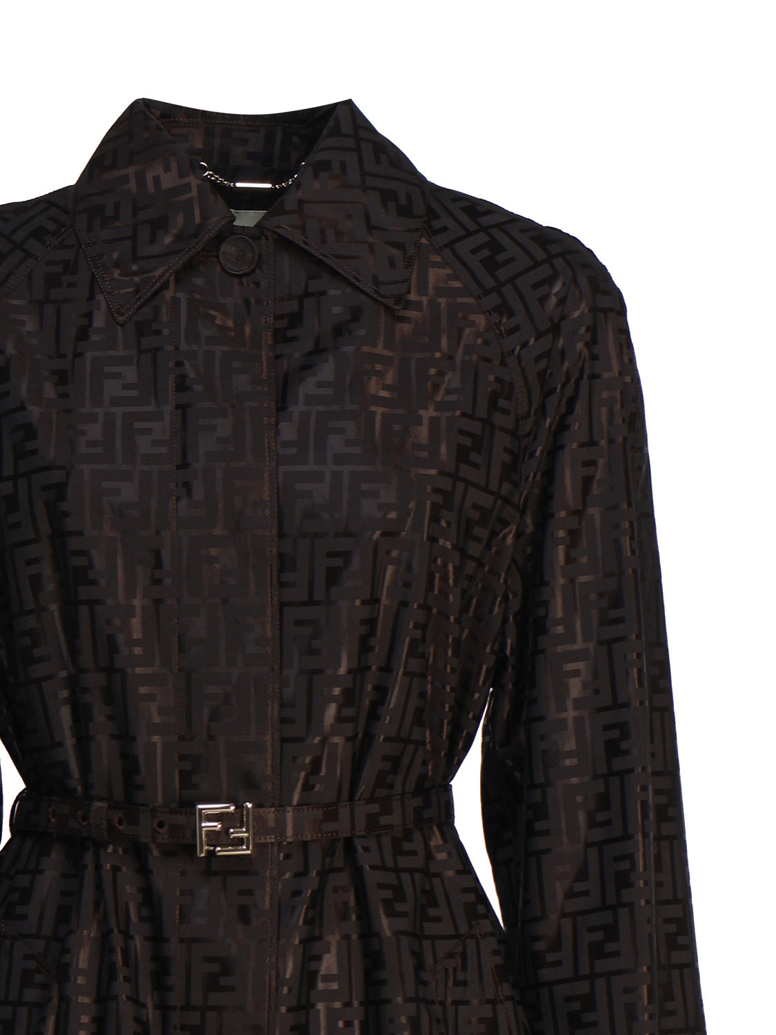 Fendi Coats Ebony Cotton