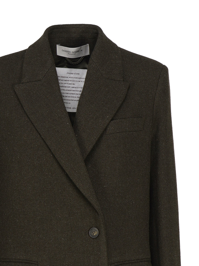 Golden Goose Coats Wood Green Virgin Wool
