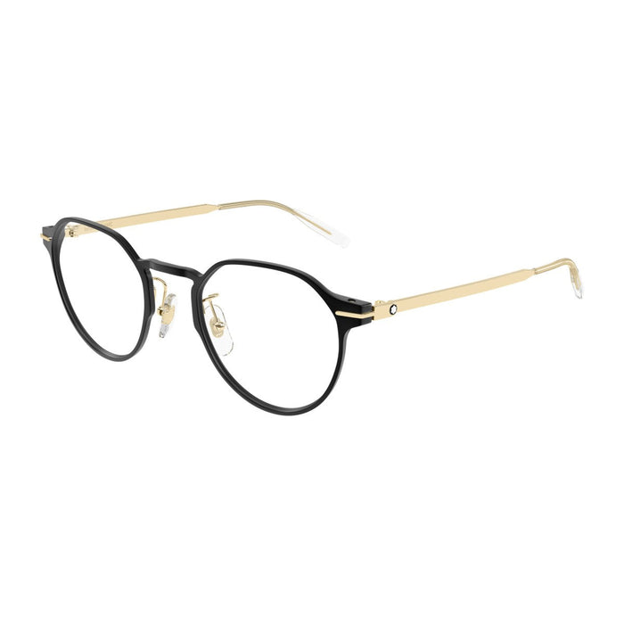 Montblanc Mb0469ol Linea Snowcap Black / Gold Iniettato/metallo Optical Frames