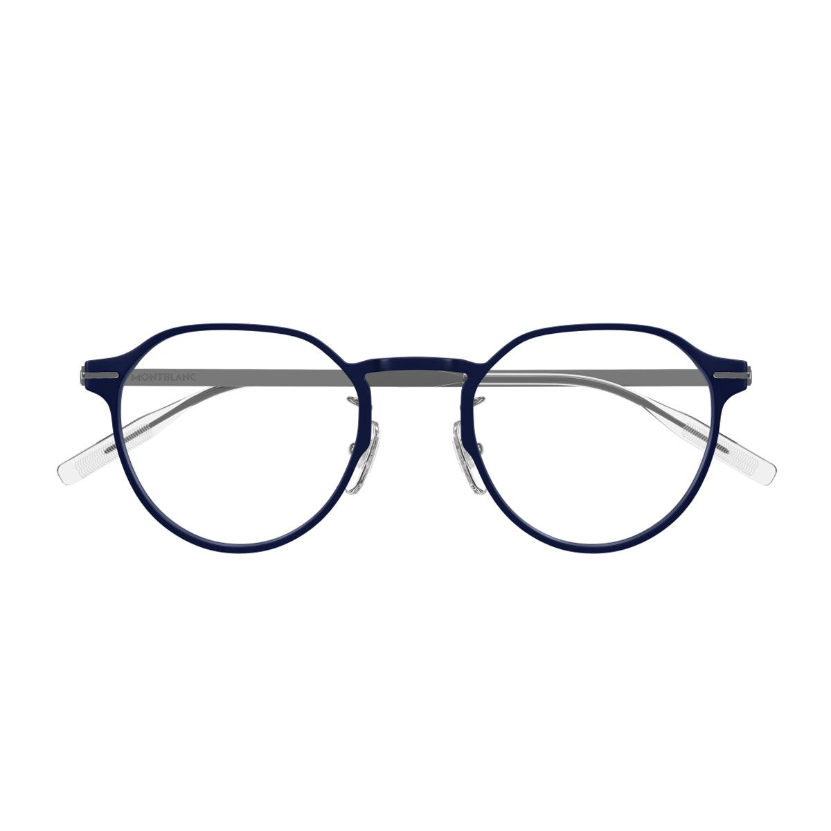 Montblanc Mb0469ol Linea Snowcap Blue Iniettato/metallo Optical Frames
