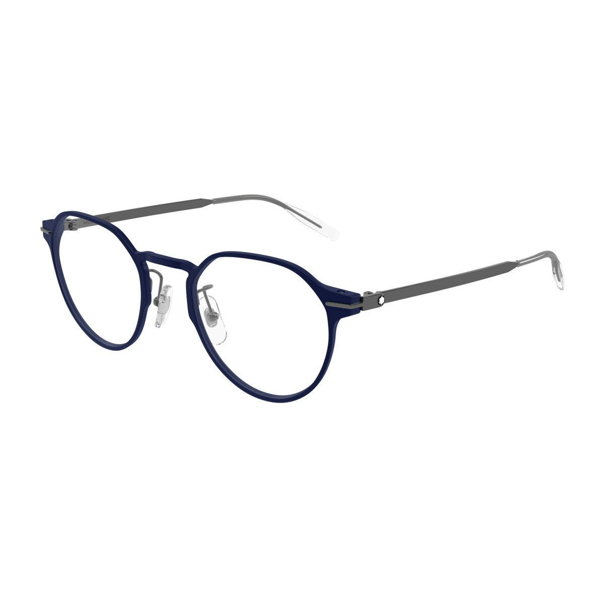 Montblanc Mb0469ol Linea Snowcap Blue Iniettato/metallo Optical Frames
