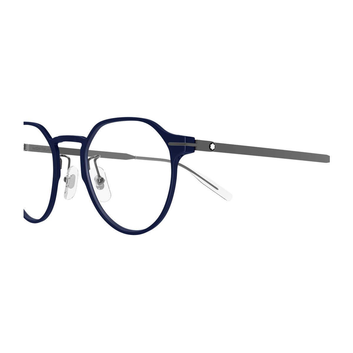 Montblanc Mb0469ol Linea Snowcap Blue Iniettato/metallo Optical Frames
