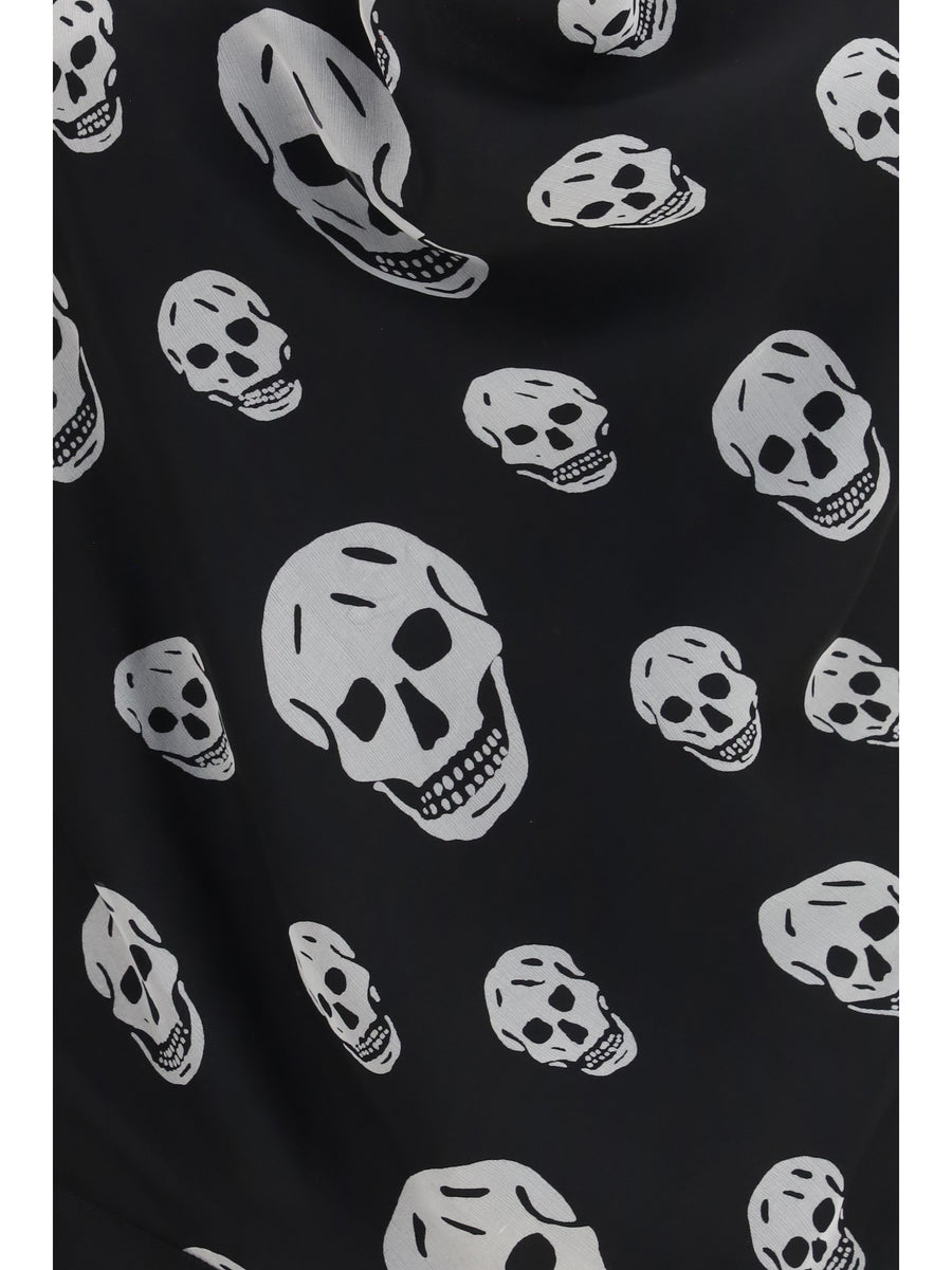 Halter Silk Top Black-White Black/white Scarf