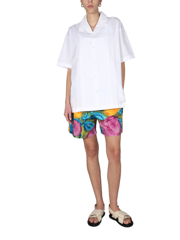 Multicolor Print Bermuda Multicolour Cotton Short