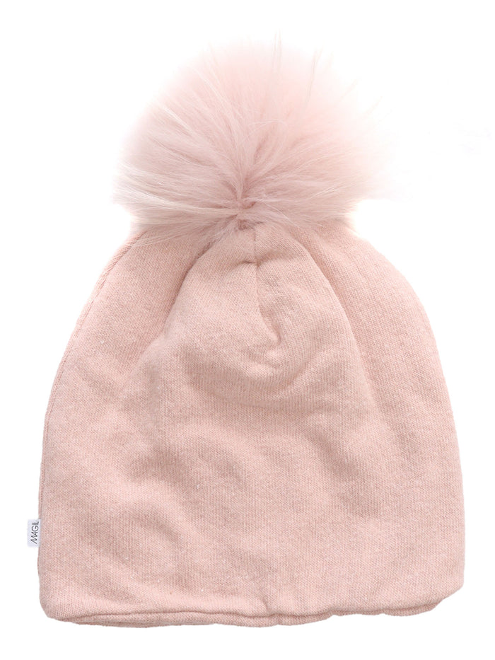 Real Murmasky Fur Beanie Pink Hat
