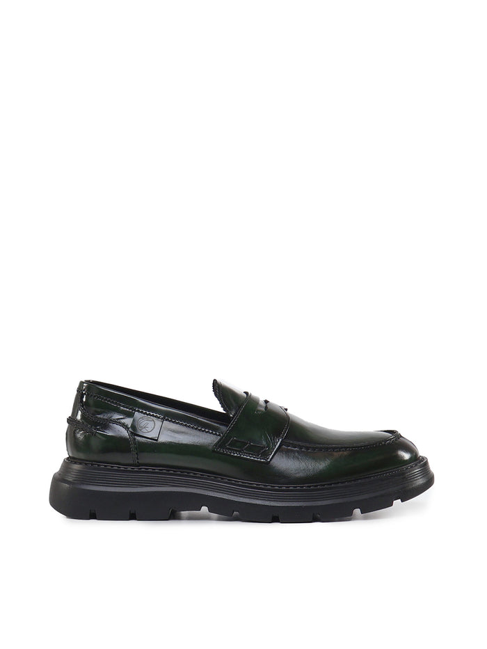 Giuliano Galiano Flat shoes Green Wood Calfskin