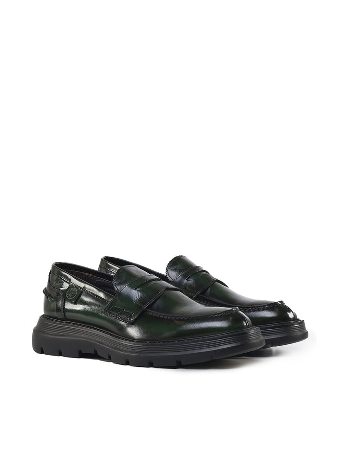 Giuliano Galiano Flat shoes Green Wood Calfskin