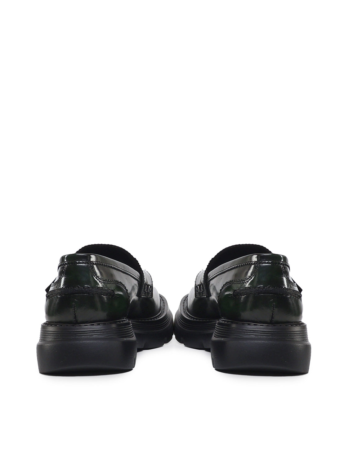 Giuliano Galiano Flat shoes Green Wood Calfskin