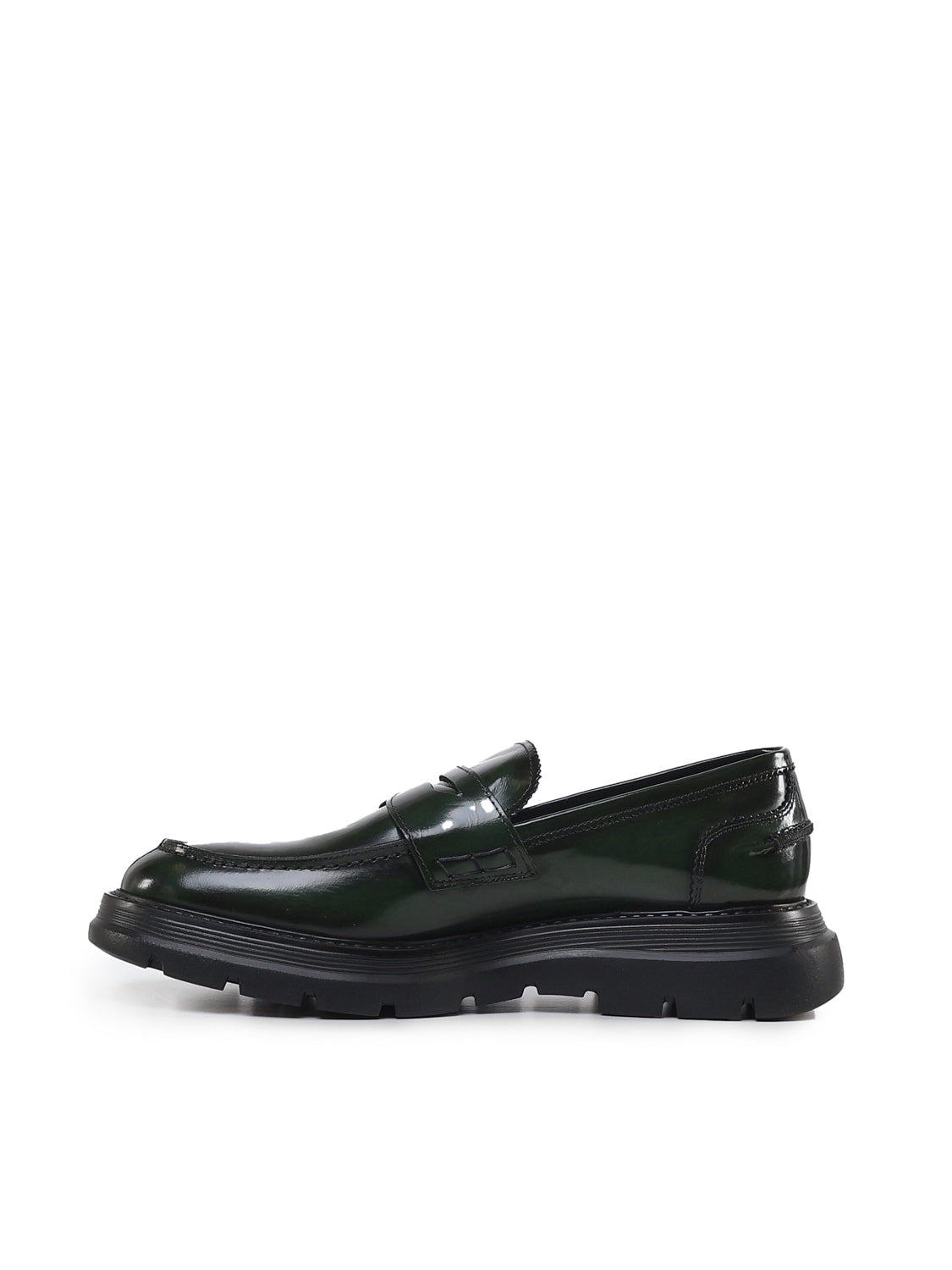 Giuliano Galiano Flat shoes Green Wood Calfskin