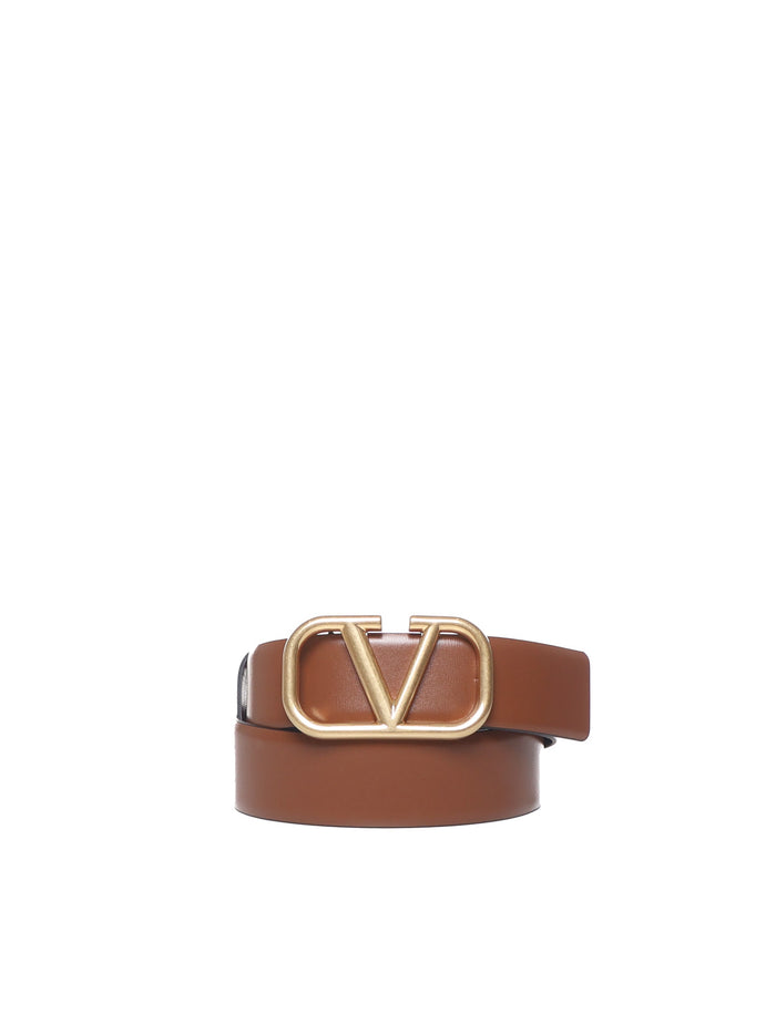 Valentino Garavani Belts Brown, Black Calfskin