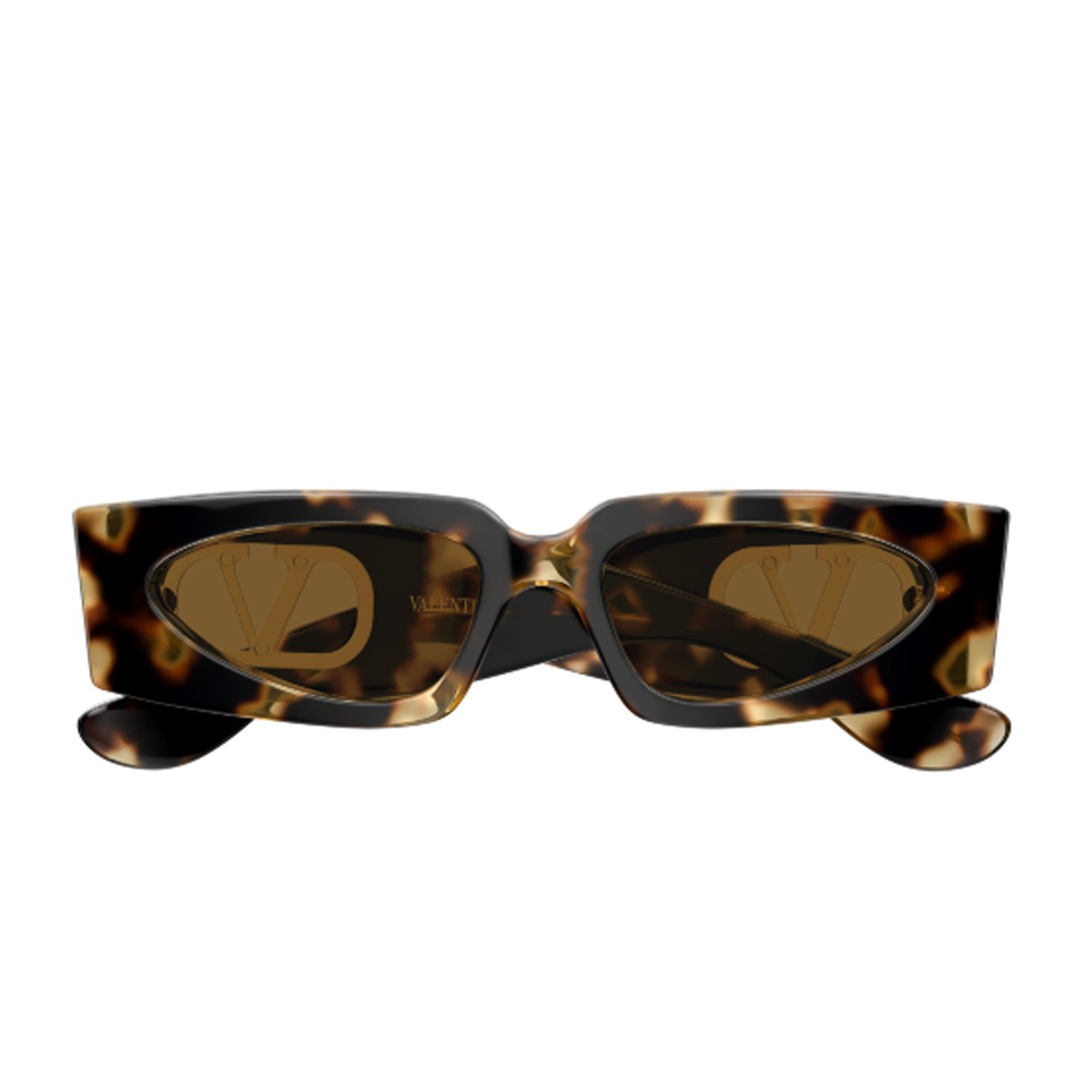 Valentino Vg0001s Linea V Logo Havana Acetato Riciclato Sunglasses