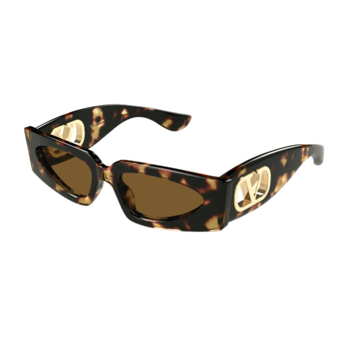 Valentino Vg0001s Linea V Logo Havana Acetato Riciclato Sunglasses