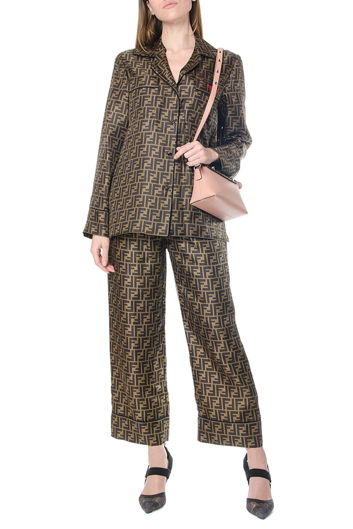 Fendi Rtw Brown Silk
