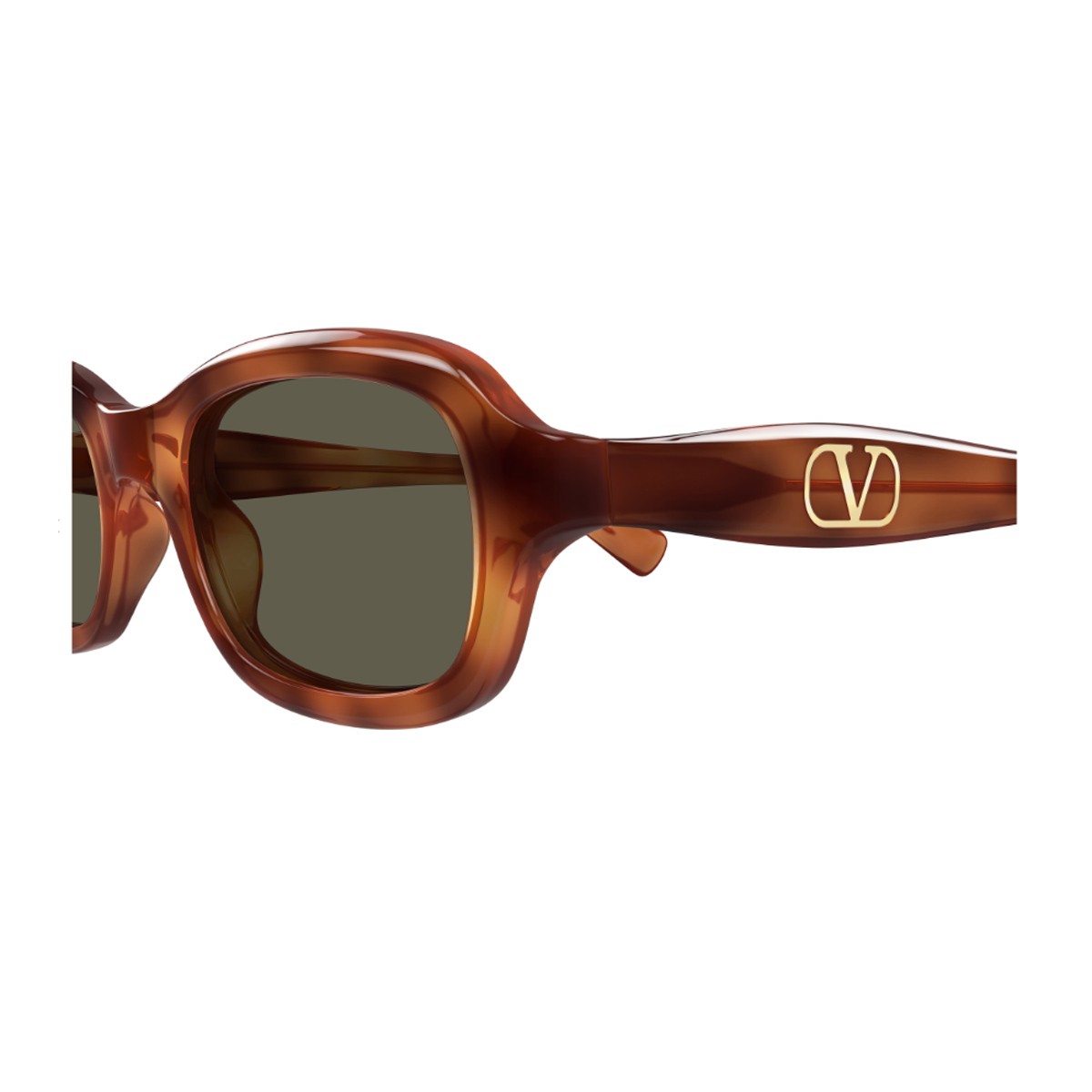 Valentino Vg0010s Linea V Logo Havana Acetato Riciclato Sunglasses