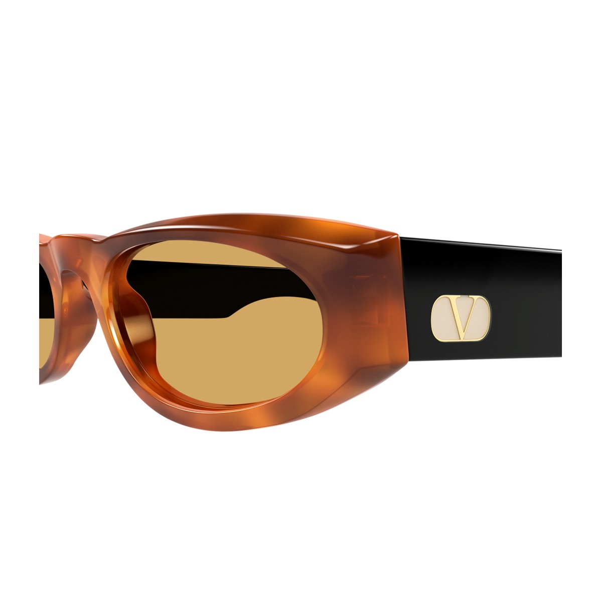 Valentino Vg0007s Linea V Logo Havana Acetato Riciclato Sunglasses
