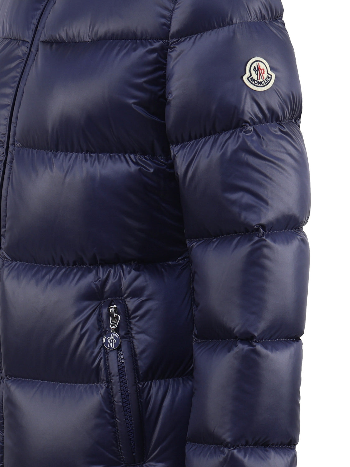Moncler Coats Blue Polyamide