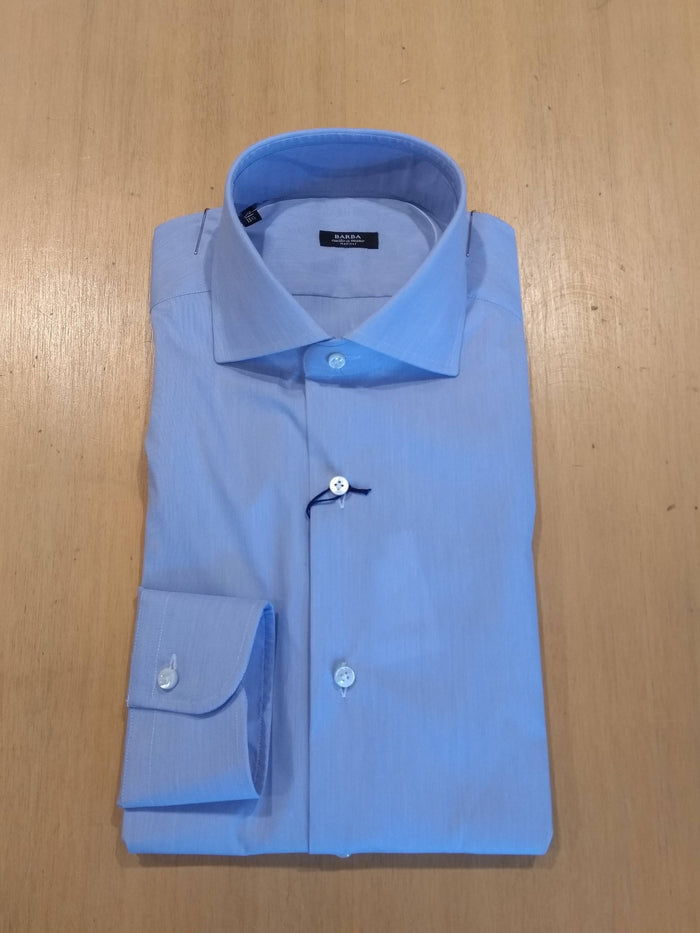 Classico Neck Blue Cotton Shirt