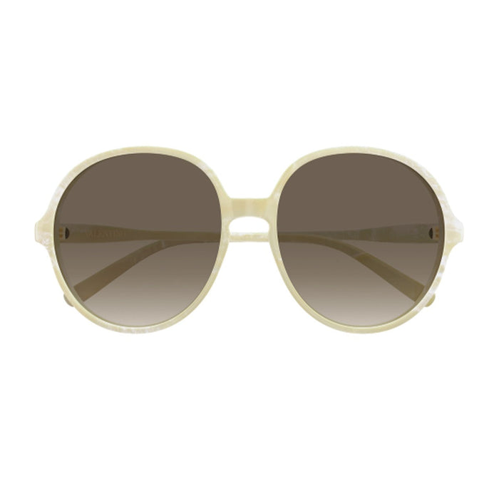 Valentino Vg0017s Linea V Logo Ivory / Brown Acetato Riciclato Sunglasses