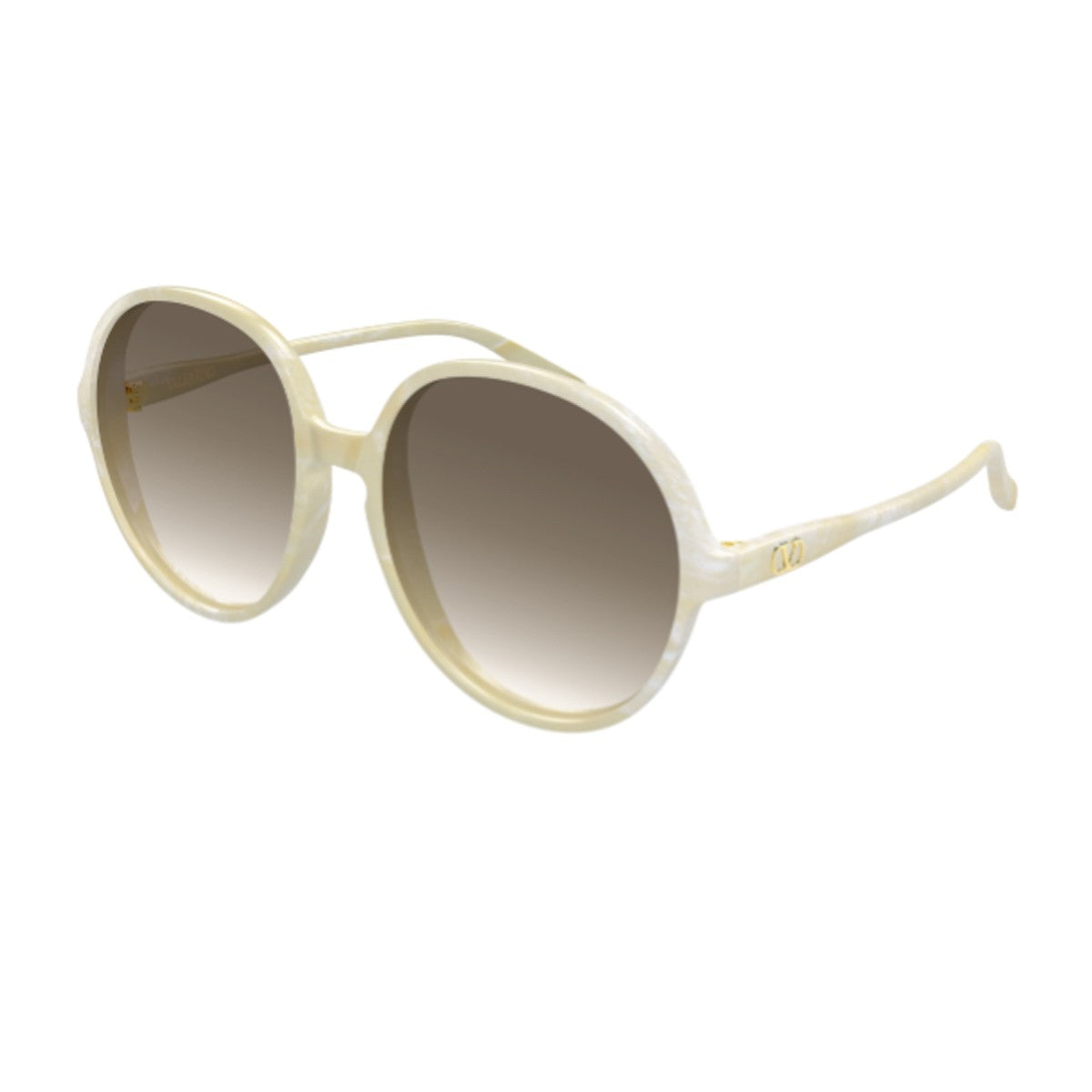 Valentino Vg0017s Linea V Logo Ivory / Brown Acetato Riciclato Sunglasses