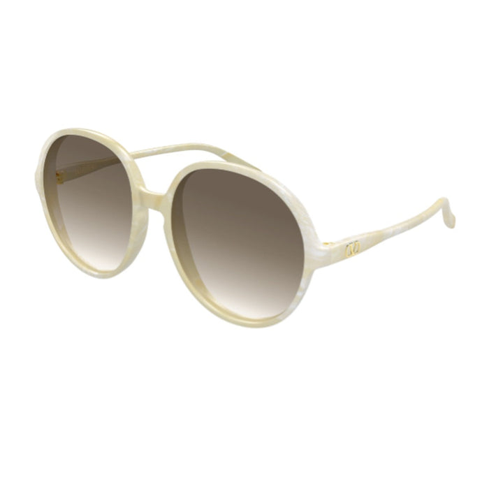 Valentino Vg0017s Linea V Logo Ivory / Brown Acetato Riciclato Sunglasses