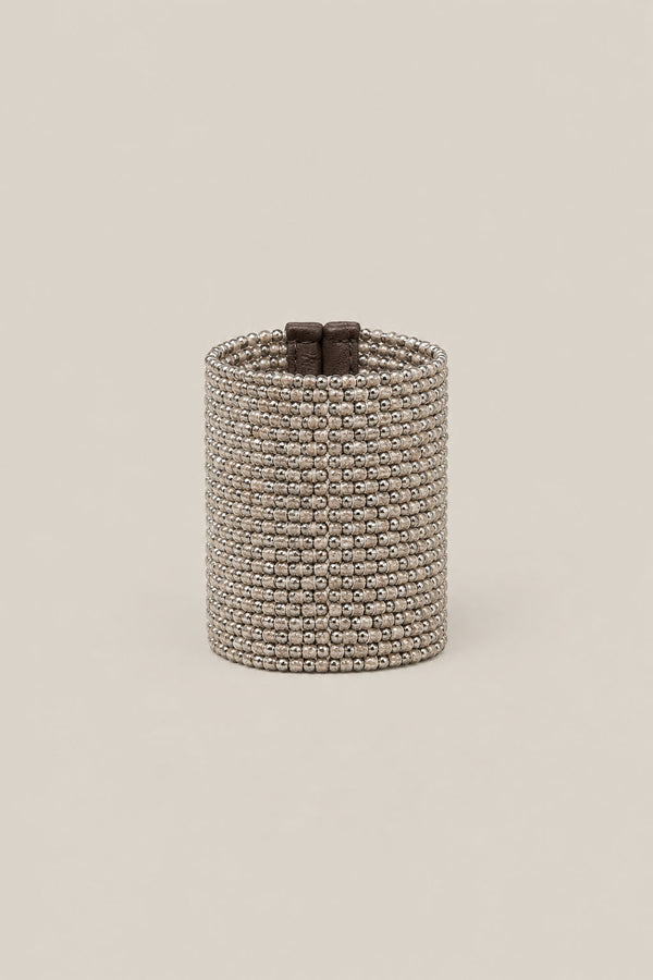 Brunello Cucinelli Womens Light Grey Argento 925 Cuff Bracelet
