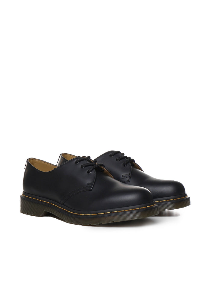 Dr. Martens Flat Shoes Black Smooth Leather