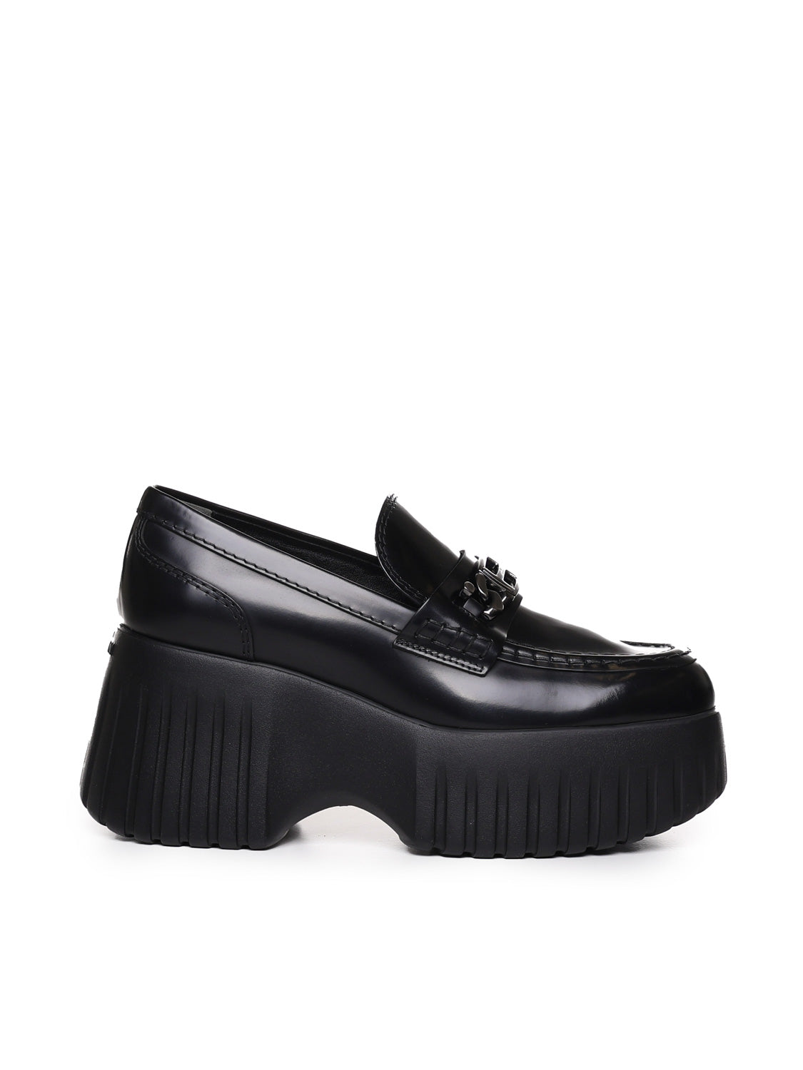 Hogan Flat Shoes Black Leather