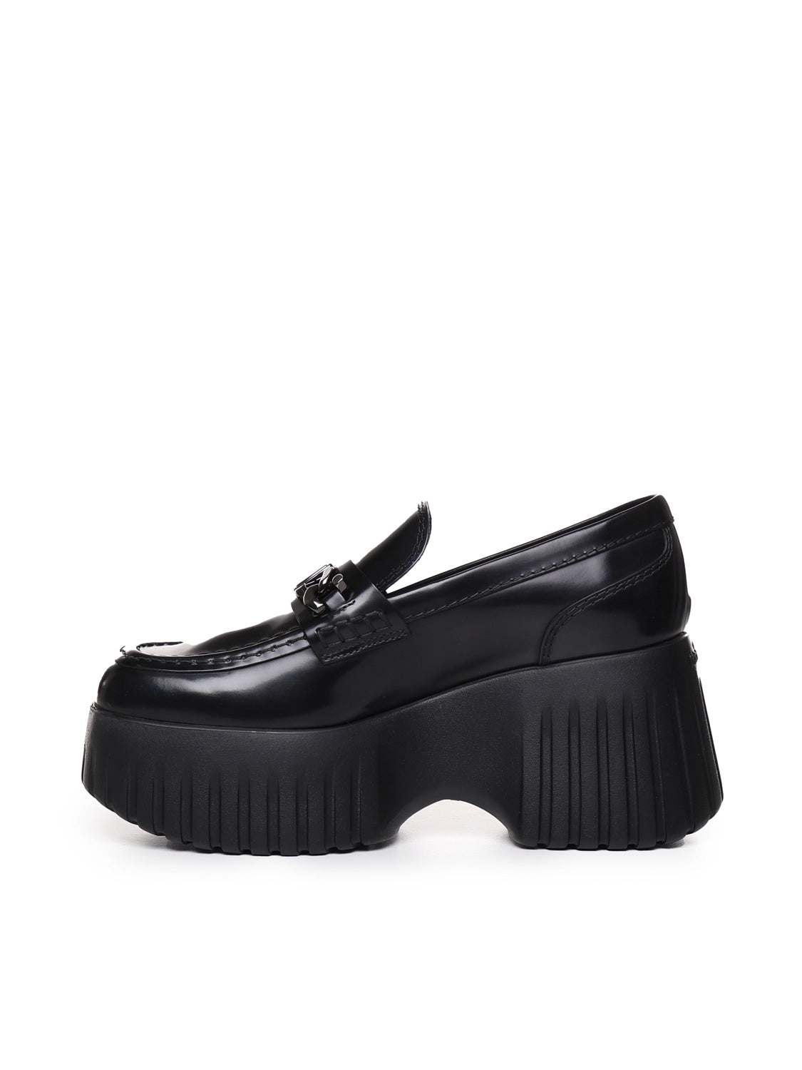 Hogan Flat Shoes Black Leather